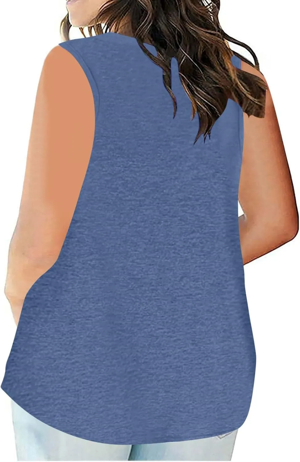 Women Tank Tops 2025 Cotton Plus Size Loose V Neck Shirt Sleeveless Tee Casual Summer Blouse Workout Basic Comfy Tunic