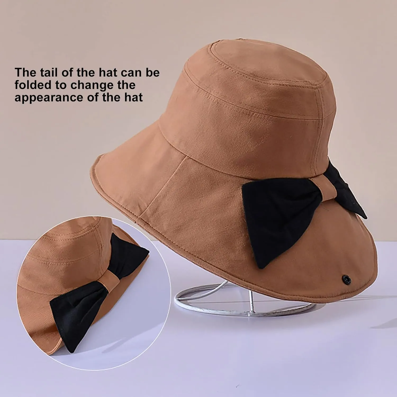 Women Trendy Sun Bucket Hat Cotton Hats Teens Girls Wide Brim Floppy Summer Beach Caps Cute Fedora Hat UV Protection