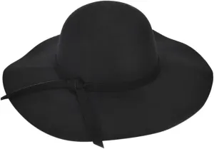 Women Wide Brim Fedora Hats Floppy Wool Felt Bowler Beach Hat Sun Cap Summer