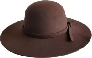 Women Wide Brimmed Dome Hat,Foldable Retro Floppy Fedora Hat,Panama Felt Bowler Sun Cap Vintage Bow Fedora Hats