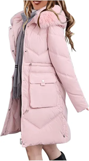 Women Winter Coats Long Hooded Lightweight Puffer Jackets Plus Size Thicken Quilted Jackets Parkas Down Coats Outerwear