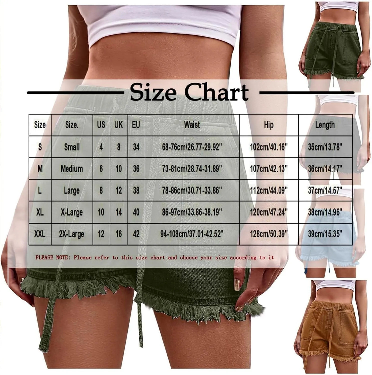 Women's 4" Denim Short Womens High Rise Shorts Stretchy Frayed Raw Hem Hot Short Jeans Casual Denim Jeans Shorts