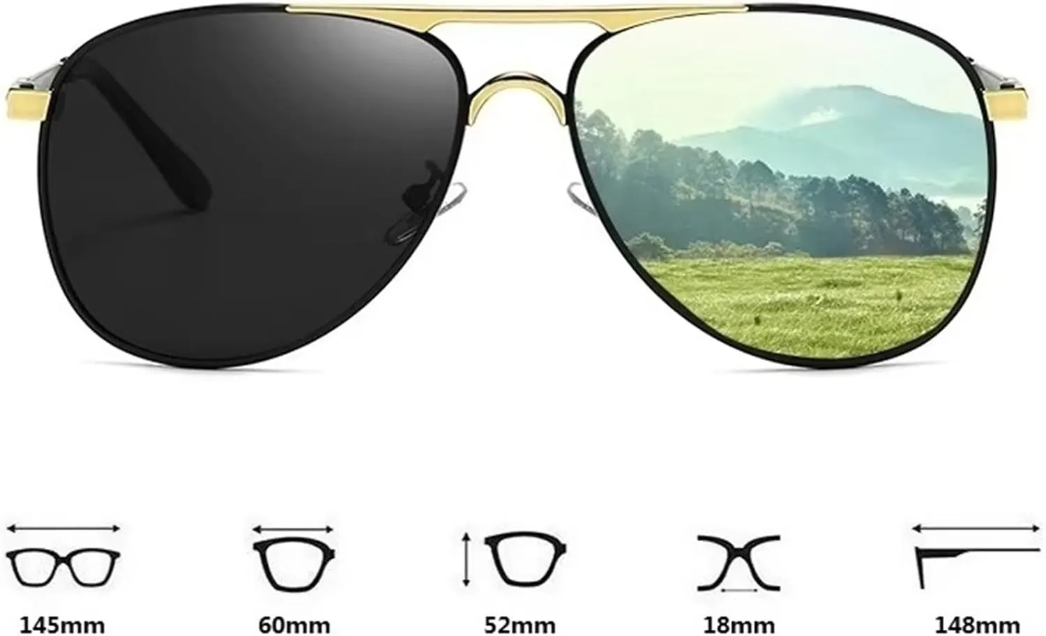Women's Aviator Sunglasses Polarized Retro Luxury Metal Frame UV400 Protection Lightweight Unisex Pilot Sunglasses for Driving, Fishing & Outdoor(GunBlack Silver Gun)