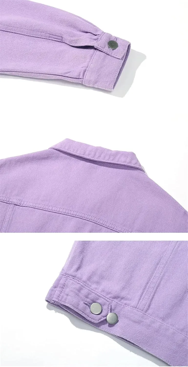 Women's Boyfriend Fit Denim Jacket For Women Loose Short Jean Jacket Tops Vintage Washed Denim Coats