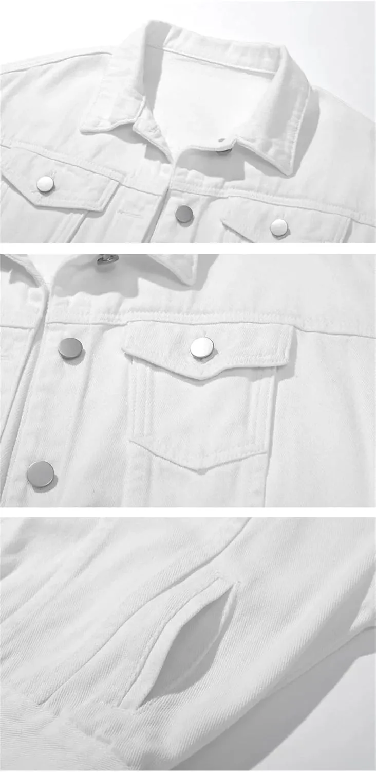 Women's Boyfriend Fit Denim Jacket For Women Loose Short Jean Jacket Tops Vintage Washed Denim Coats