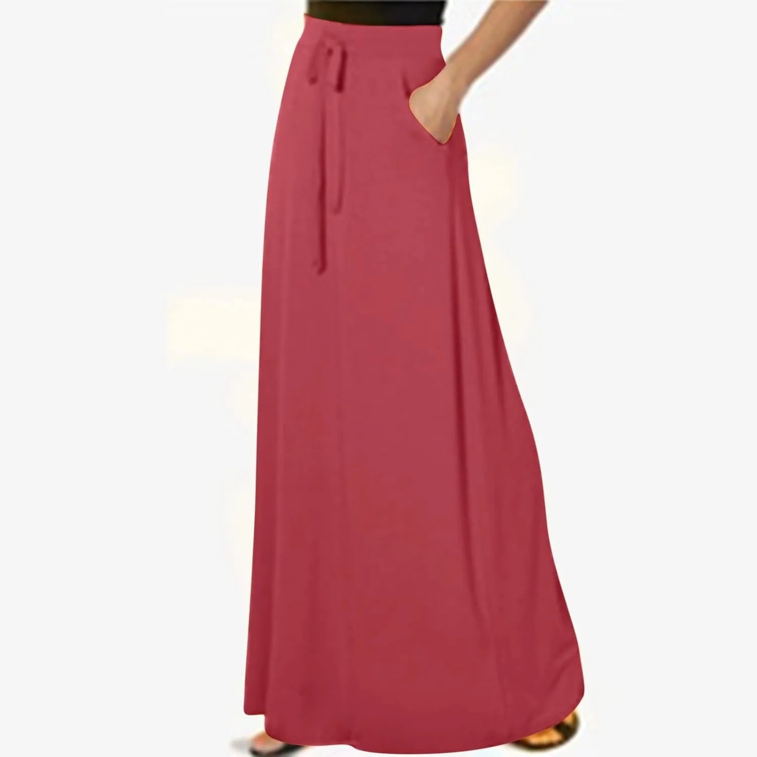 Womens Business Casual Pencil Skirt Solid Elastic High Waist Maxi Skirts 2024 Dressy Going Out Work Long Skirts