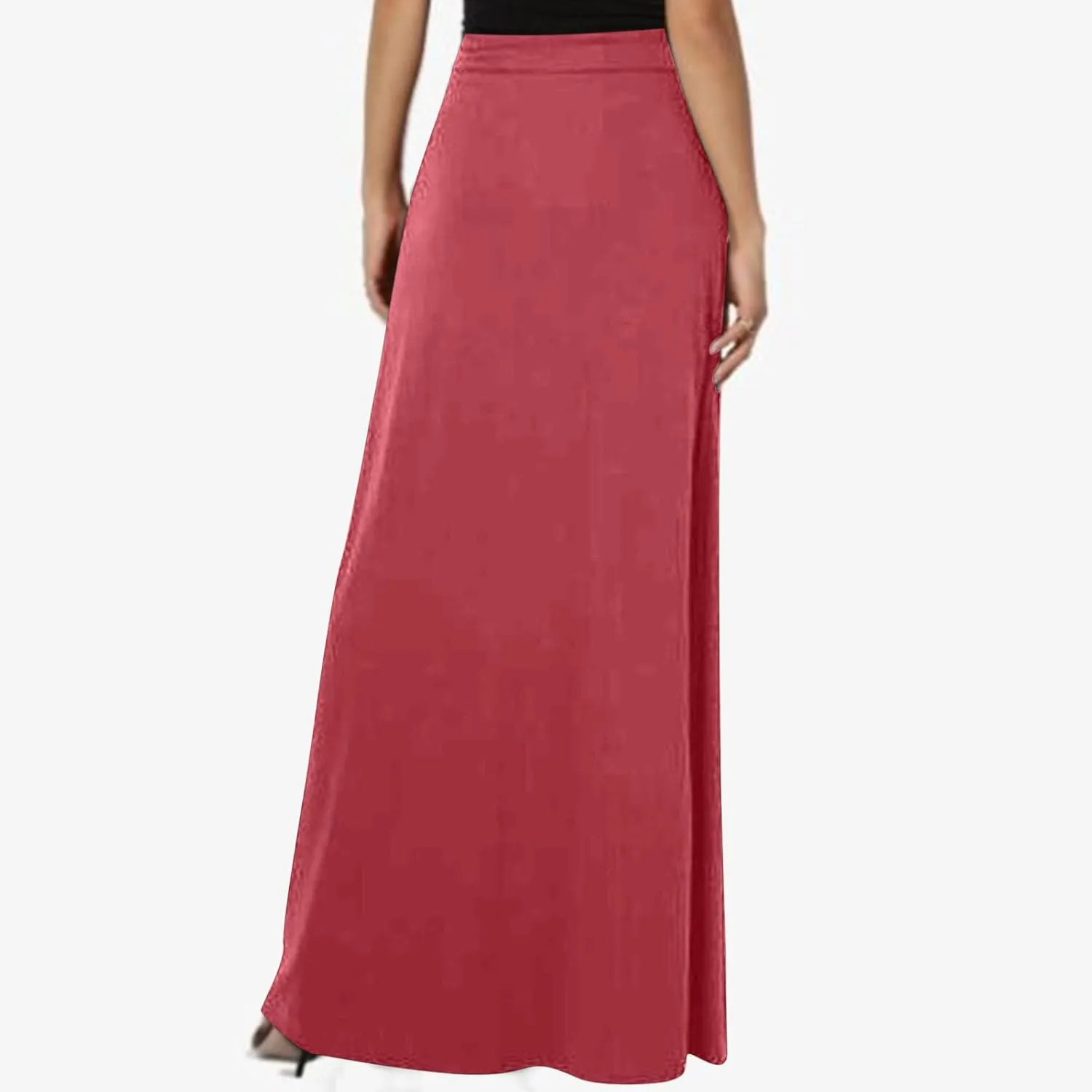 Womens Business Casual Pencil Skirt Solid Elastic High Waist Maxi Skirts 2024 Dressy Going Out Work Long Skirts