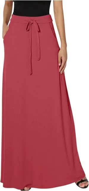 Womens Business Casual Pencil Skirt Solid Elastic High Waist Maxi Skirts 2024 Dressy Going Out Work Long Skirts