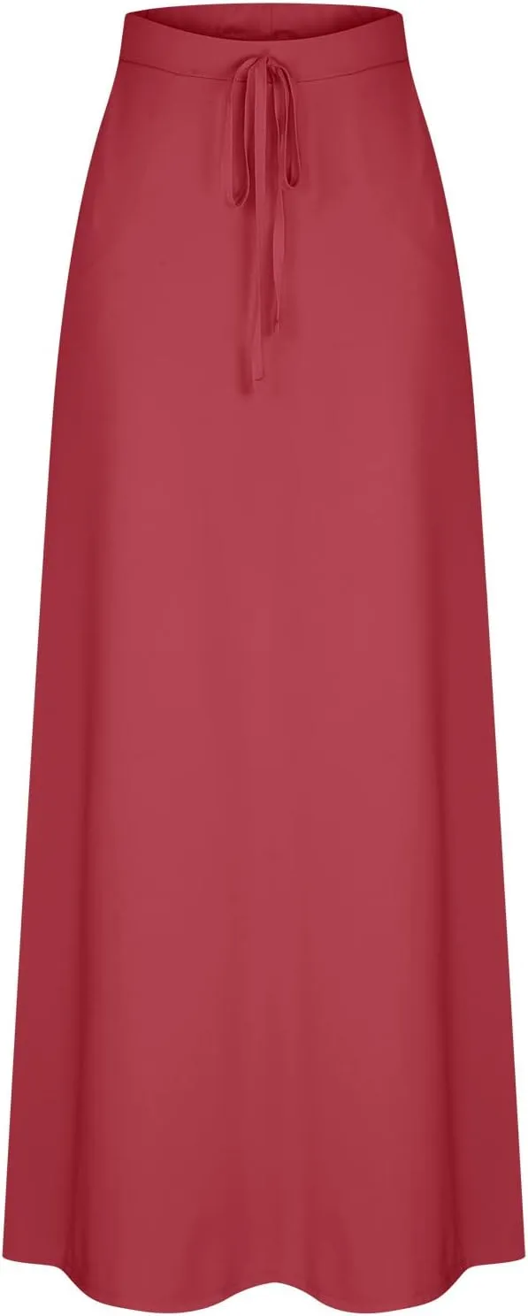 Womens Business Casual Pencil Skirt Solid Elastic High Waist Maxi Skirts 2024 Dressy Going Out Work Long Skirts