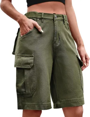 Womens Casual Shorts Bermuda Leopard Print High Waisted Wide Leg Shorts Relaxed Fit Lightweight Shorts with Pocket