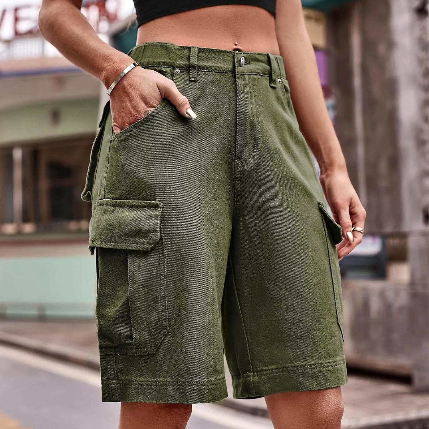 Womens Casual Shorts Bermuda Leopard Print High Waisted Wide Leg Shorts Relaxed Fit Lightweight Shorts with Pocket