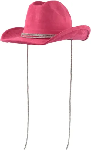 Women's Classic Wide Brim Felt Fedora Travel Western Fashion Hat, Adjustable Hat Band Rhinestone Glittered Lace
