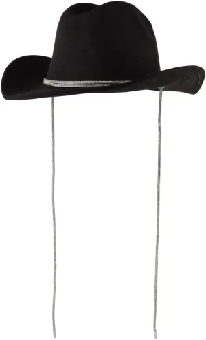 Women's Classic Wide Brim Felt Fedora Travel Western Fashion Hat, Adjustable Hat Band Rhinestone Glittered Lace
