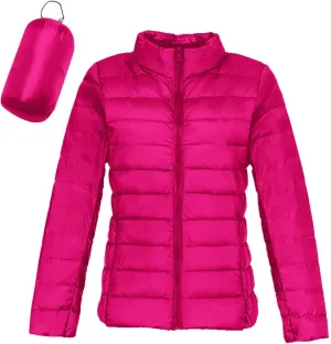 Womens Down Jacket Lightweight Windproof Slim Fit Cropped Bomber Jackets Winter Trendy Thermal Puffer Quilted Coats