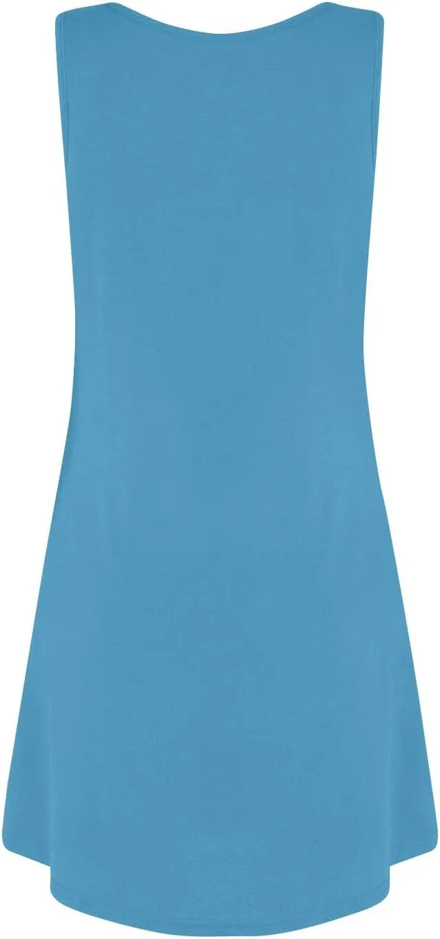 Womens Dress Shirts Summer Sleeveless Tank Dress Sundresses Short Dresses Casual Spring Boho Floral Dresses with Pocket