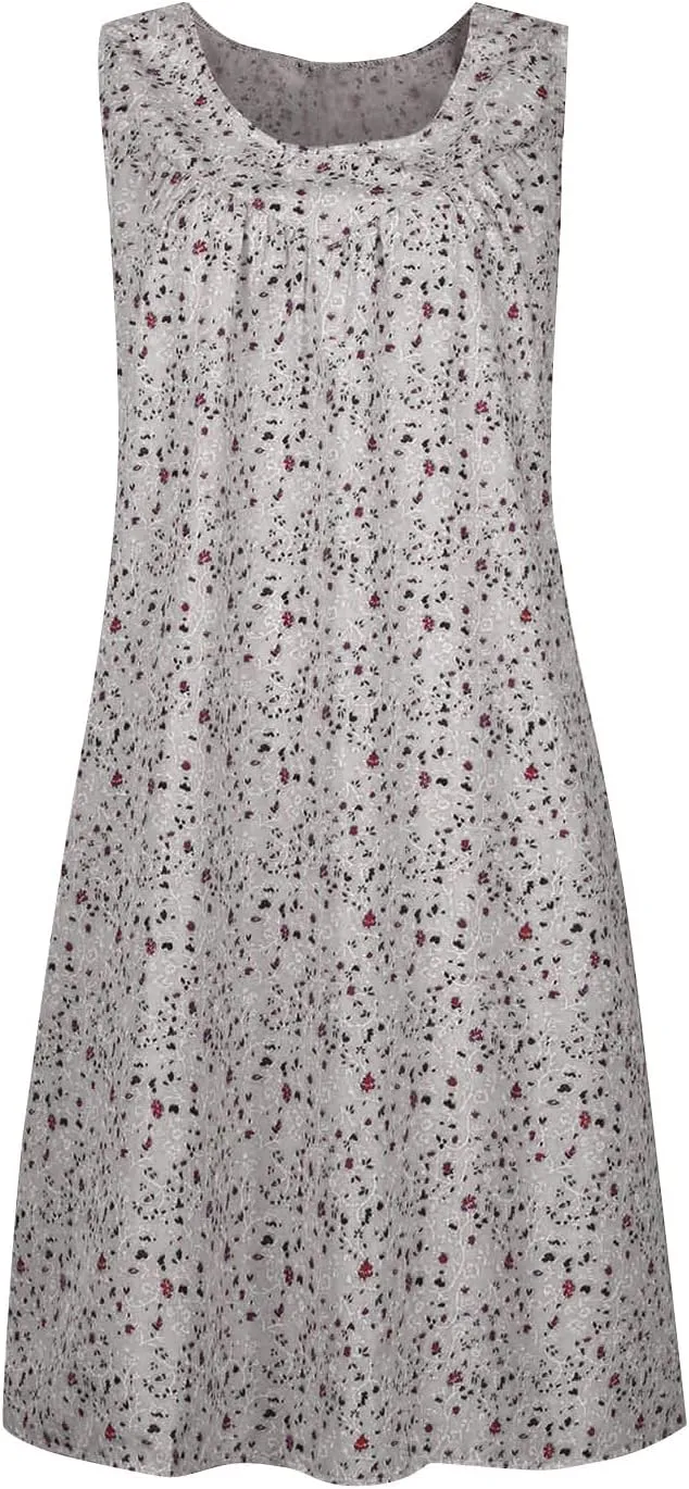 Womens Dresses Summer Sundresses 2025 Dresses Casual Sleeveless Tank Top Dress Ruffle Dress Floral Dress with Pockets