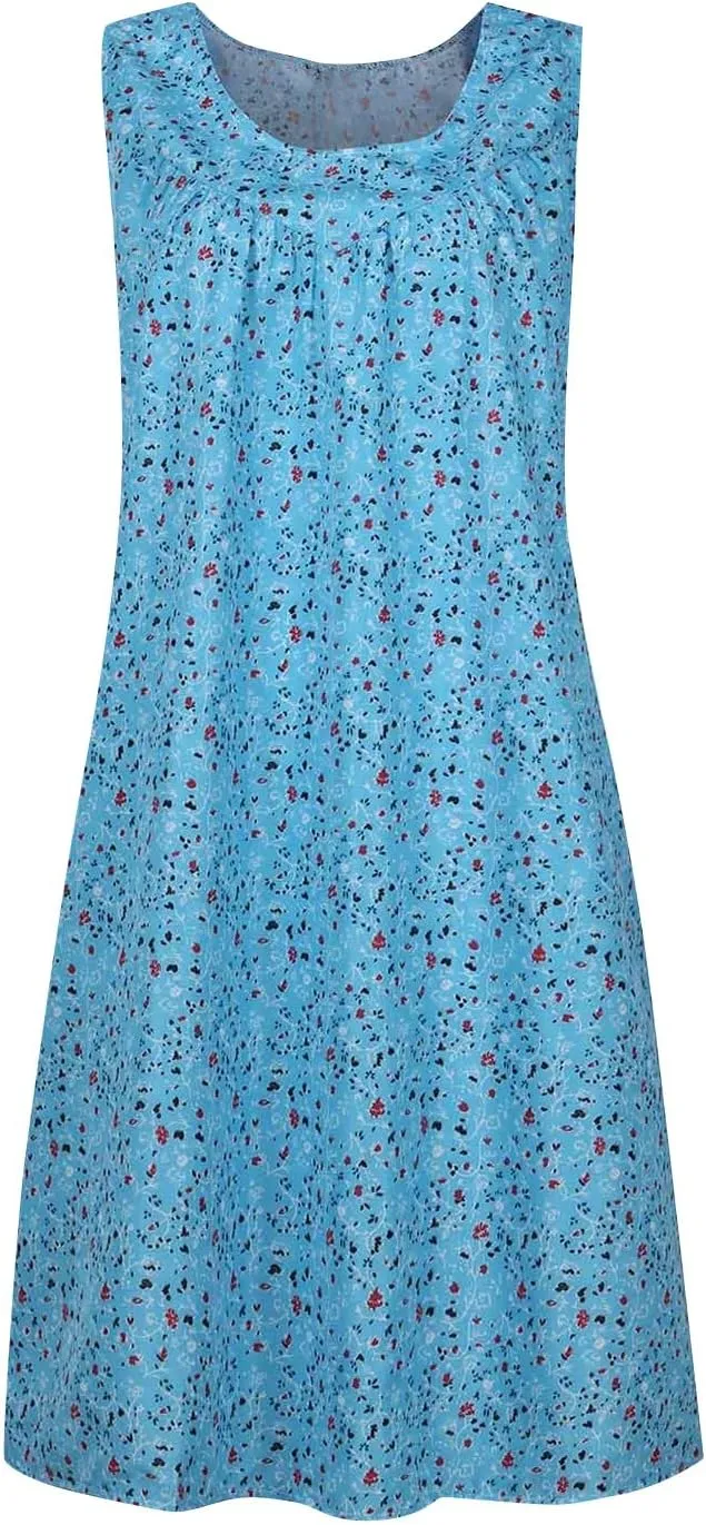 Womens Dresses Summer Sundresses 2025 Dresses Casual Sleeveless Tank Top Dress Ruffle Dress Floral Dress with Pockets