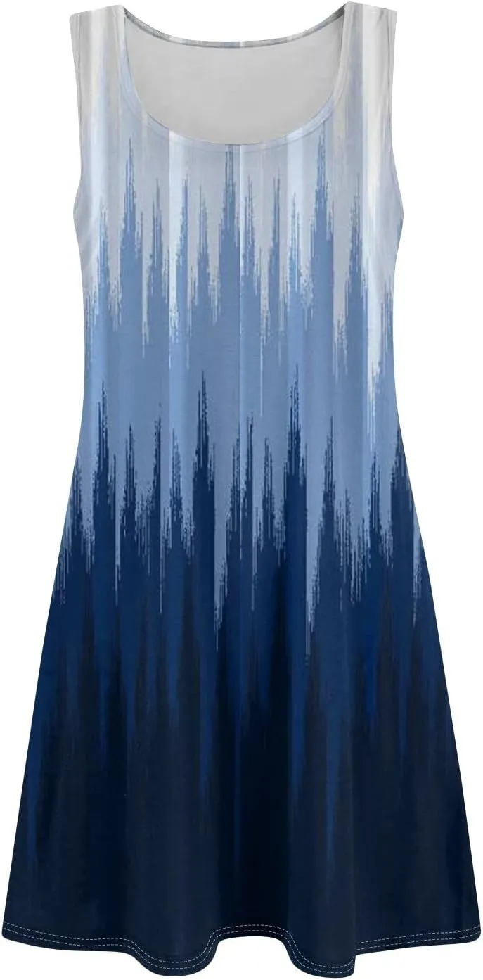 Womens Dresses Summer Sundresses Casual Dress Sleeveless Tank Dress with Pockets Office A Line Vest Dresses