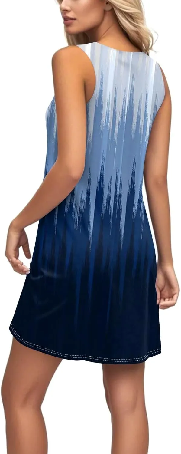 Womens Dresses Summer Sundresses Casual Dress Sleeveless Tank Dress with Pockets Office A Line Vest Dresses