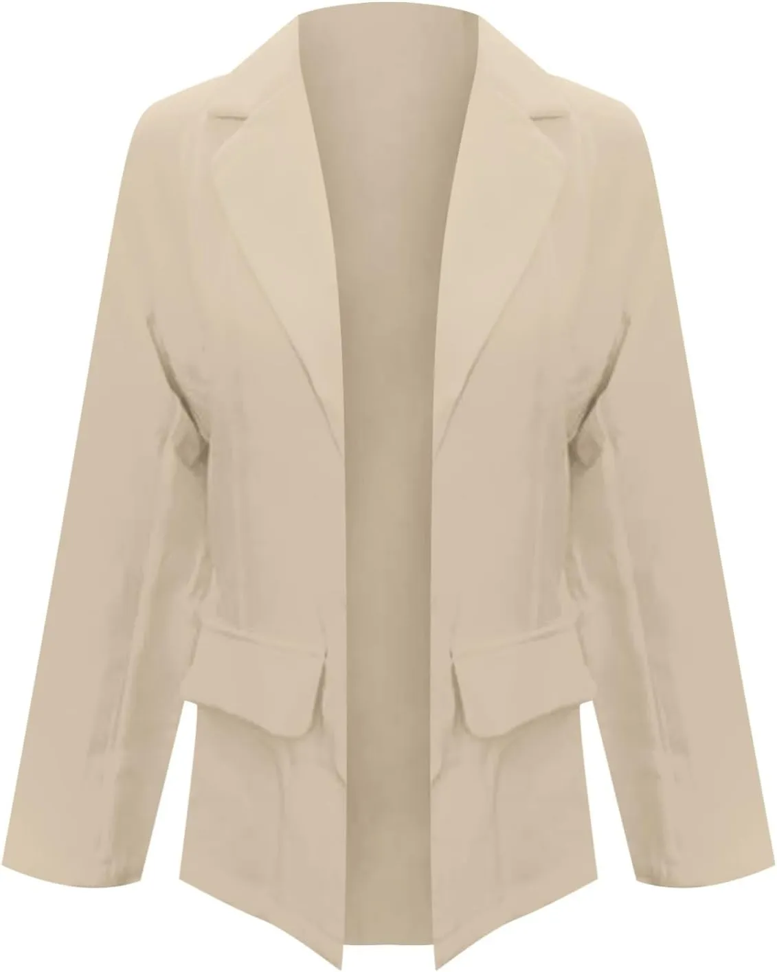 Women's Fashion 3/4 Sleeve Blazer Casual Lightweight Solid Color Lapel Cardigan Fashion Slim Fit Jackets with Pockets