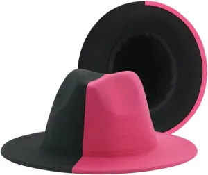 Women's Fedora Hat Felted Hats for Men's Gradient Color Wide Brim Casual Men Women Hats