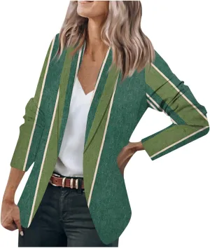 Women's Formal Trendy Long Sleeve Lightweight Blazer Jacket Plus Size,M-5XL
