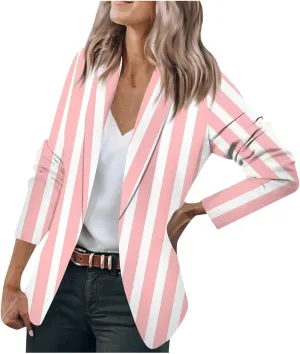 Women's Formal Trendy Long Sleeve Lightweight Blazer Jacket Plus Size,M-5XL
