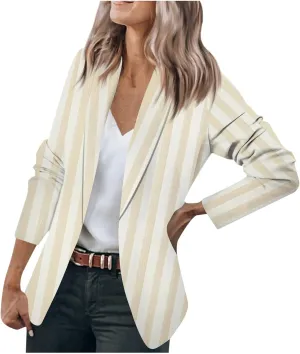 Women's Formal Trendy Long Sleeve Lightweight Blazer Jacket Plus Size,M-5XL