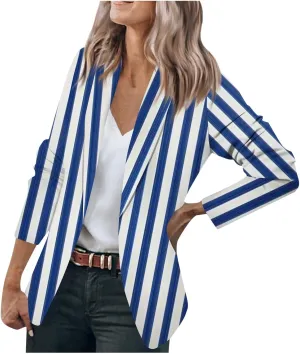 Women's Formal Trendy Long Sleeve Lightweight Blazer Jacket Plus Size,M-5XL