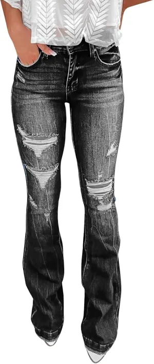 Womens Jeans Jeans Women's Juniors High Rise Denim Bell Bottom Flares Womens Jean Dress Pants