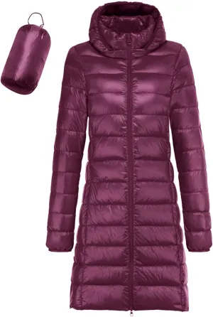 Womens Lightweight Down Puffer Jacket Packable Winter Warm Coat Long Women's Down Jackets Packable Packable Puffer Jacket Women Waterproof Womens Lightweight Puffer Jacket Parkas for Women