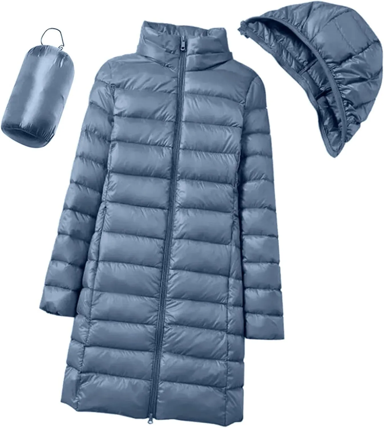 Women's Lightweight Hooded Down Jacket Packable Puffer Insulated Coats Lightweight Water-Resistant Hooded Puffer Coat
