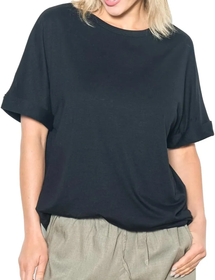 Women's Oversized T Shirts Short Sleeve Crewneck Summer Tops Casual Loose Basic Tee Shirts