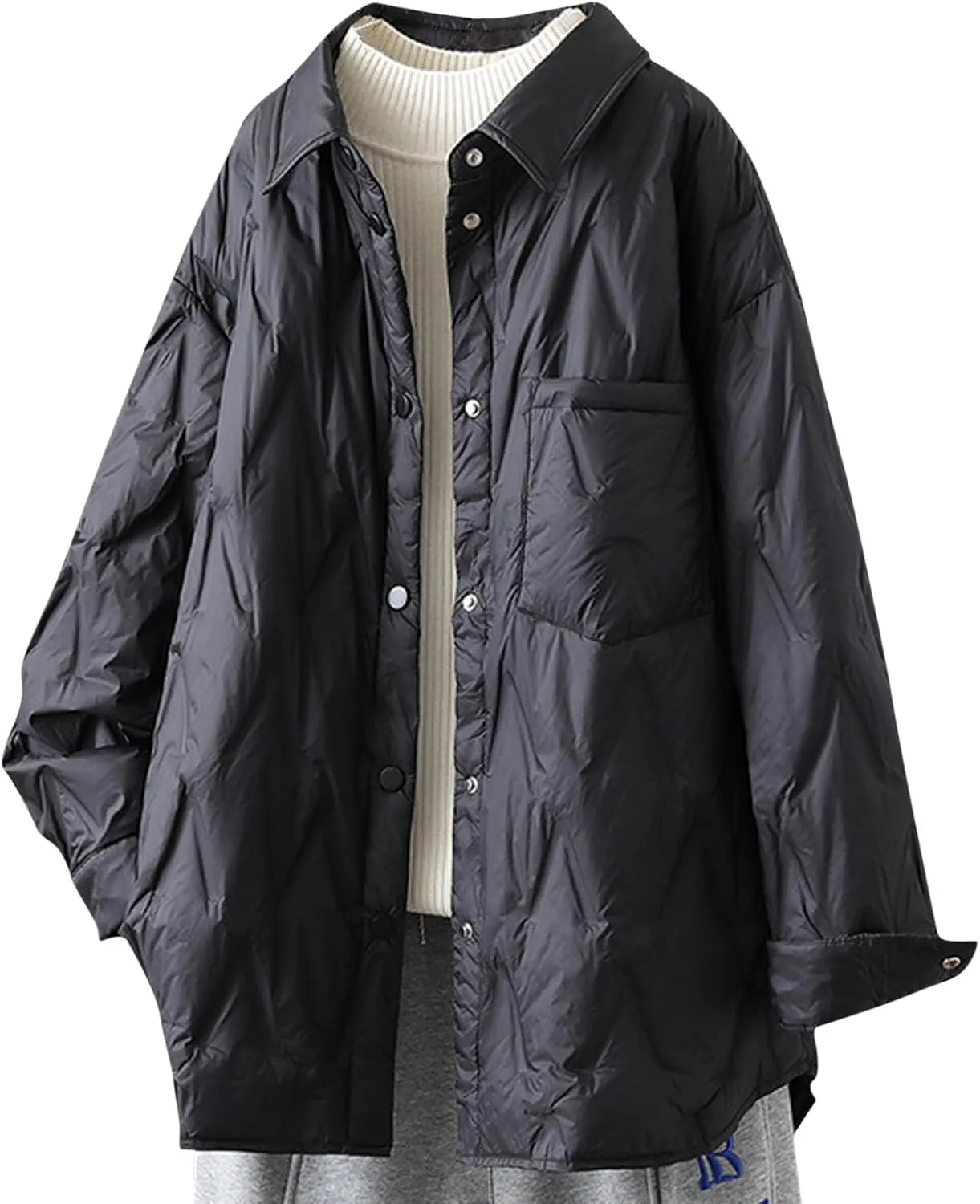 Womens Oversized Winter Coats Quilted Lightweight Jackets Thicken Parkas Outerwear Fashion Puffer Jackets Down Coats