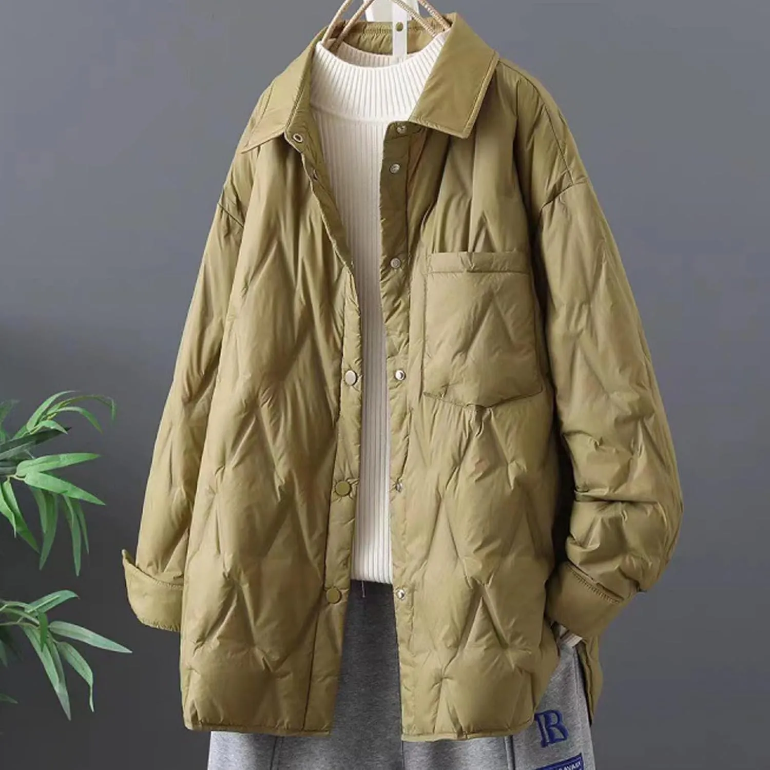Womens Oversized Winter Coats Quilted Lightweight Jackets Thicken Parkas Outerwear Fashion Puffer Jackets Down Coats
