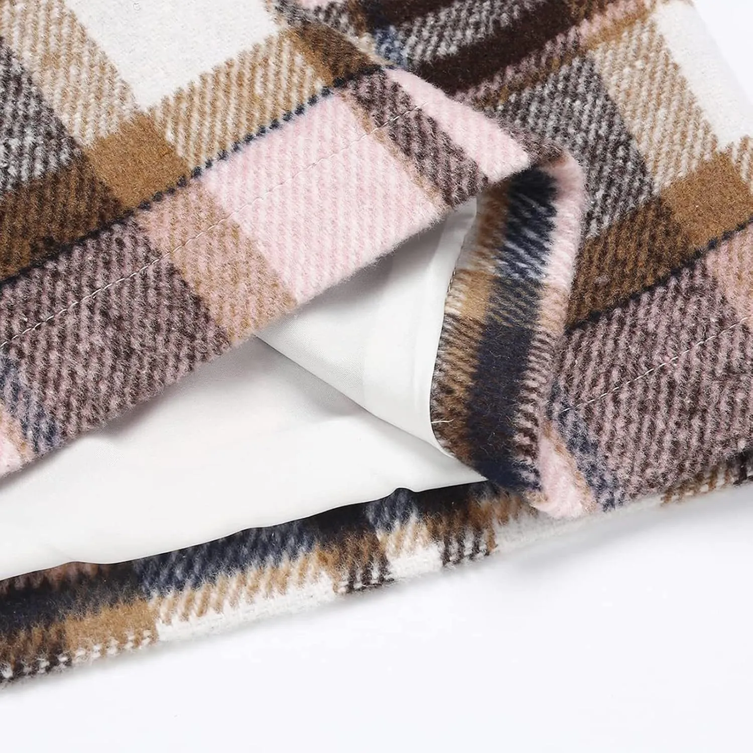 Womens Plaid Skirts Fall Winter Wool Bodycon Pencil Skirts Casual Tweed Trendy A Line Mini Skirts