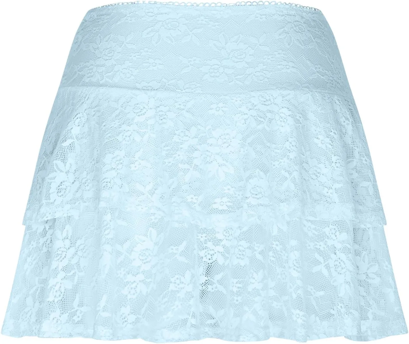 Women's Pleated Mini Skirt Sexy Lace High Waisted Ruffles Lingerie Short Skirts 2025 Elegant Pleated Layered Skirts