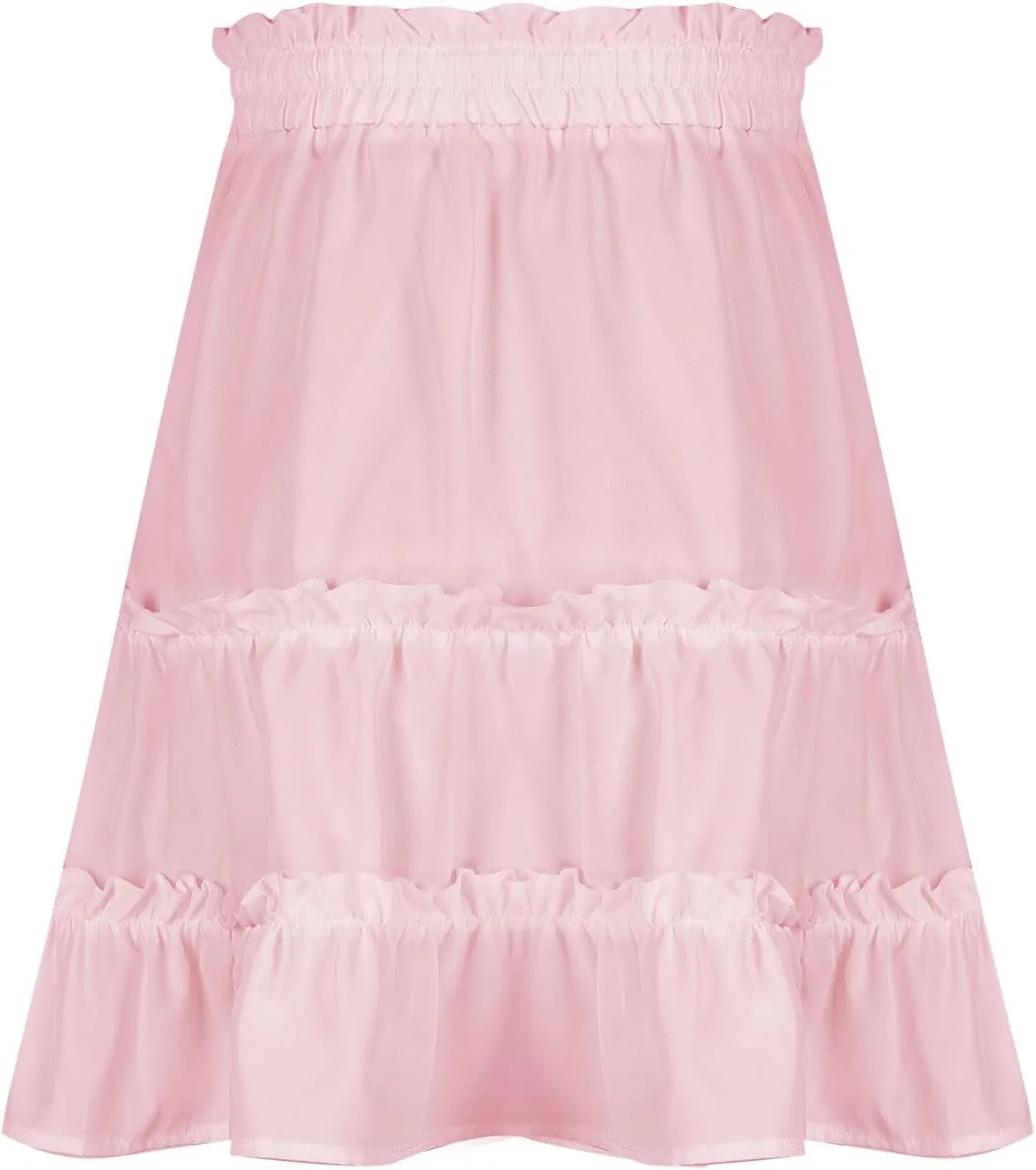 Womens Pleated Mini Skirts High Waist Drawstring Summer Beach Vacation Skirt Solid Color A-Line Flowy Short Skirt