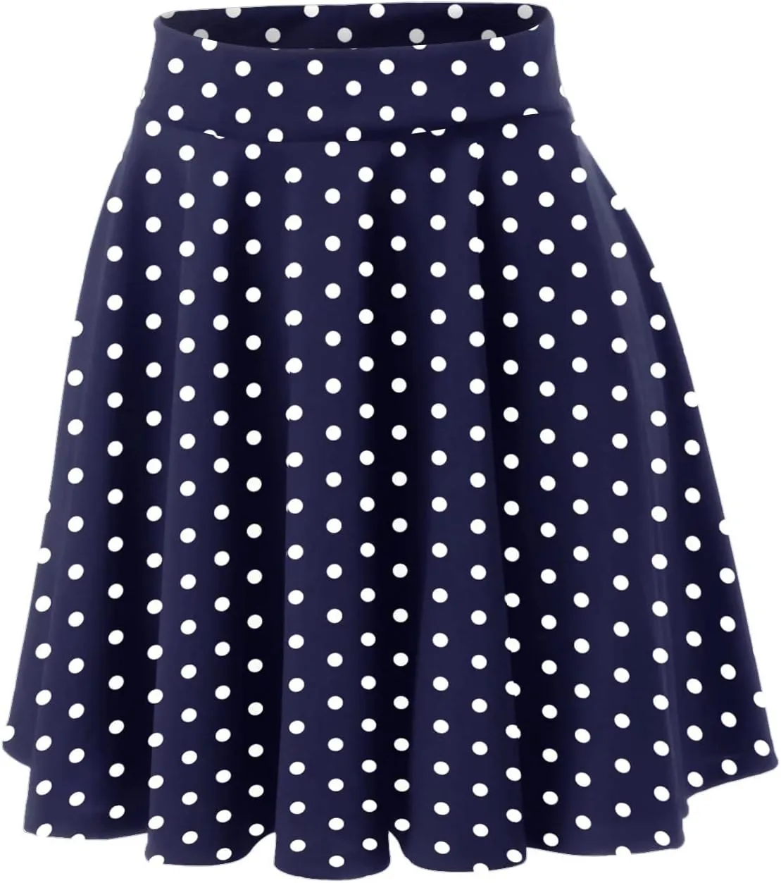 Women's Polka Dot Mini Skirts Casual Elastic High Waisted A-Line Pleated Short Skirt Summer Lightweight Casual Flared Skirts