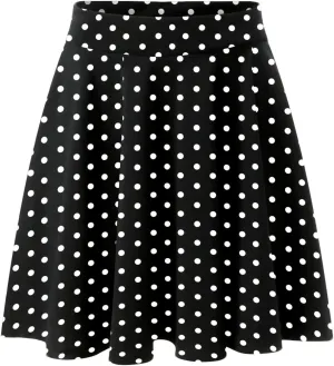 Women's Polka Dot Mini Skirts Casual Elastic High Waisted A-Line Pleated Short Skirt Summer Lightweight Casual Flared Skirts