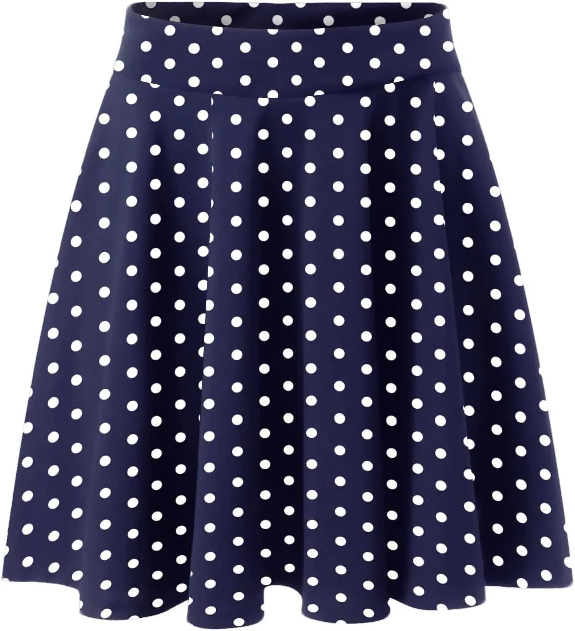 Women's Polka Dot Mini Skirts Casual Elastic High Waisted A-Line Pleated Short Skirt Summer Lightweight Casual Flared Skirts