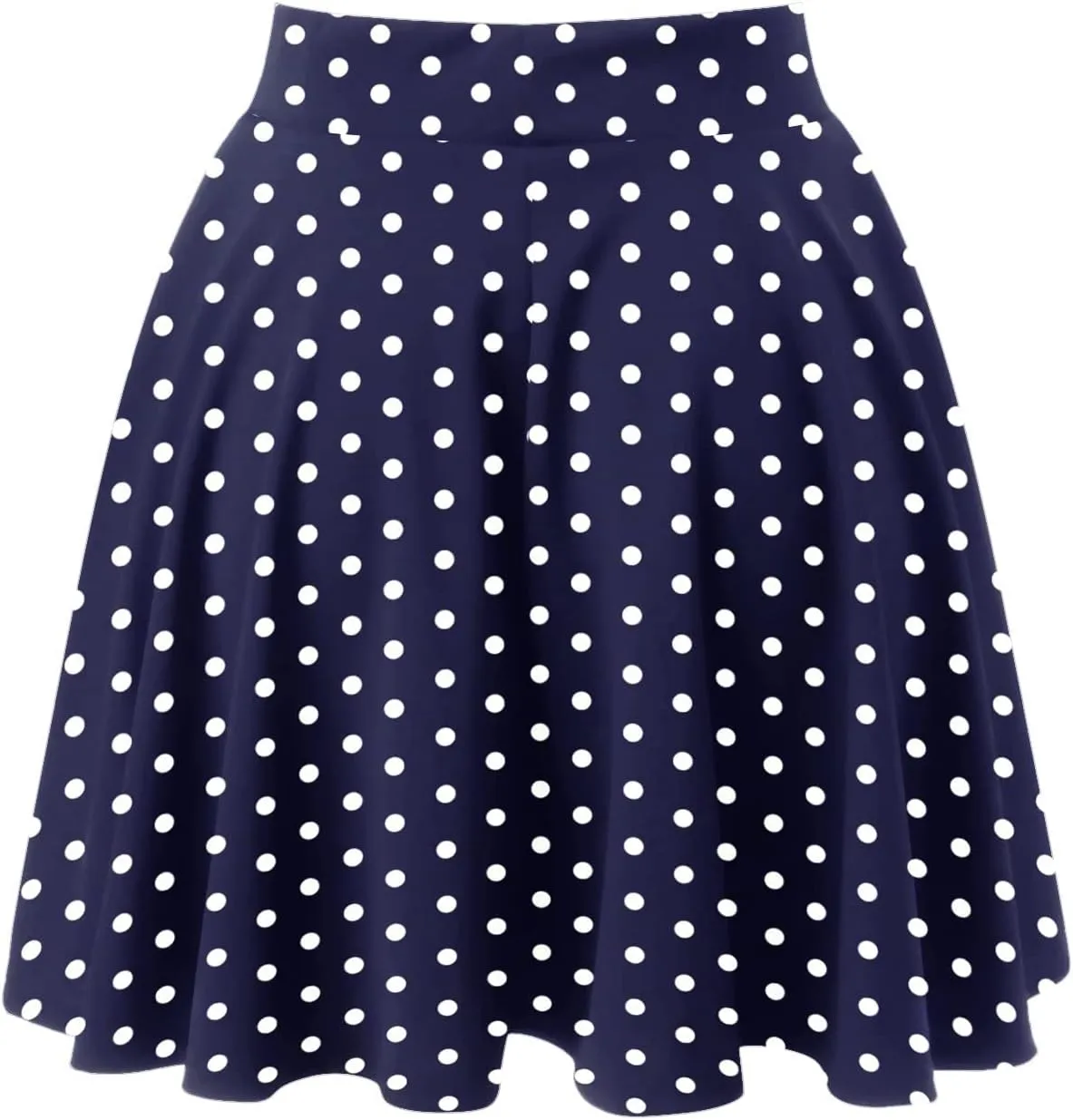 Women's Polka Dot Mini Skirts Casual Elastic High Waisted A-Line Pleated Short Skirt Summer Lightweight Casual Flared Skirts