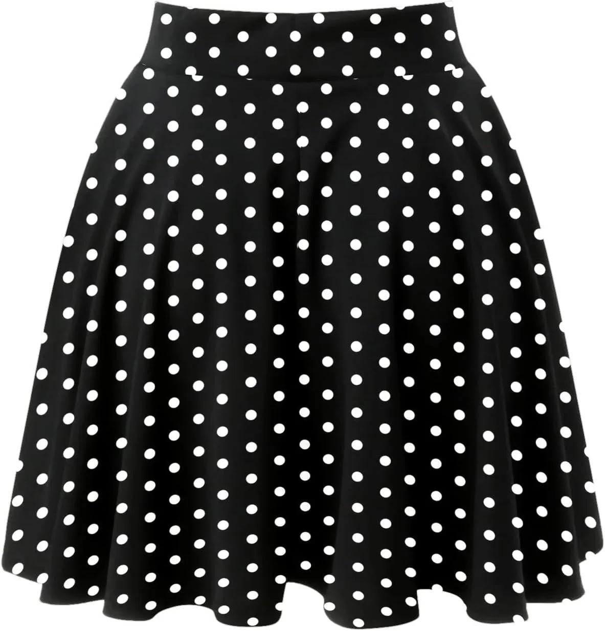 Women's Polka Dot Mini Skirts Casual Elastic High Waisted A-Line Pleated Short Skirt Summer Lightweight Casual Flared Skirts
