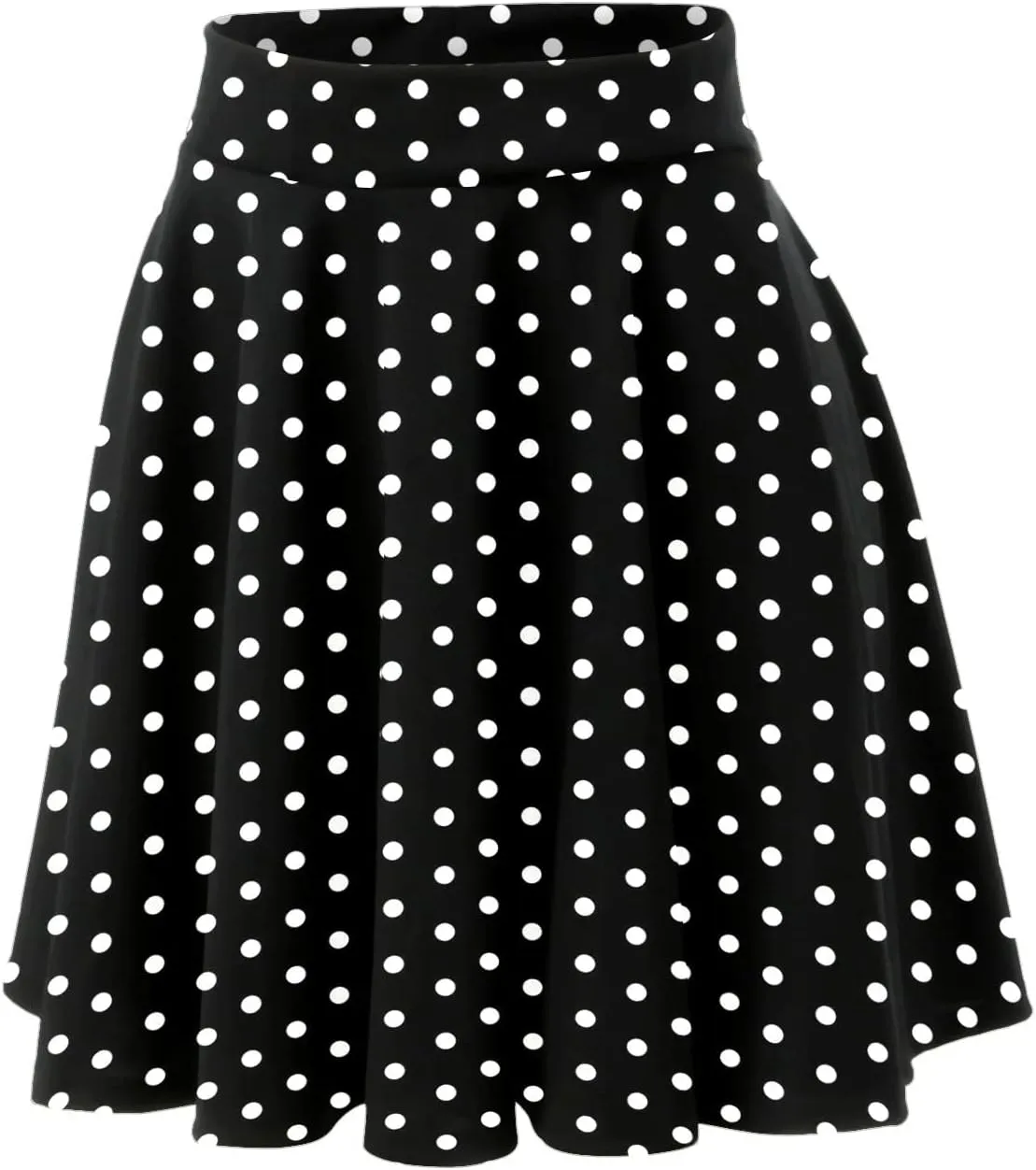Women's Polka Dot Mini Skirts Casual Elastic High Waisted A-Line Pleated Short Skirt Summer Lightweight Casual Flared Skirts