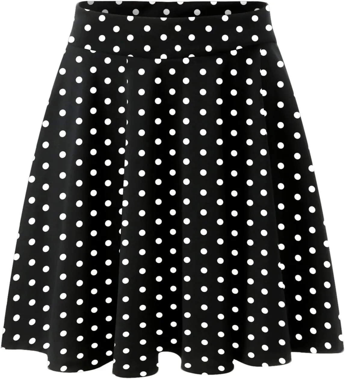 Women's Polka Dot Mini Skirts Casual Elastic High Waisted A-Line Pleated Short Skirt Summer Lightweight Casual Flared Skirts
