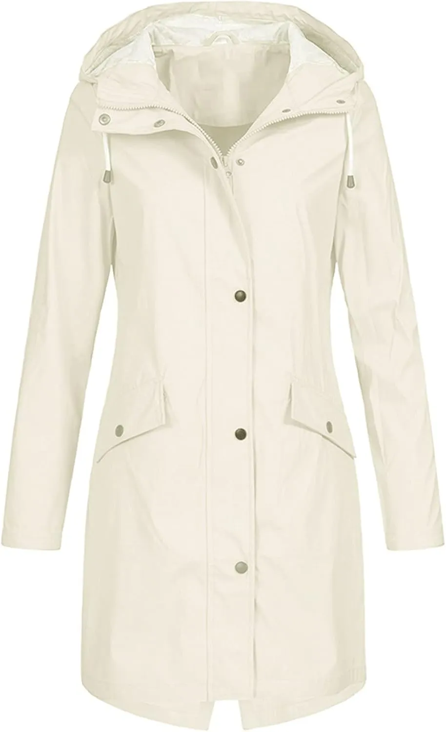 Women's Rain Jacket Lightweight Waterproof Raincoat Outdoor Trench Coat,S-5XL