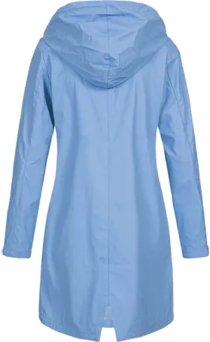 Women's Rain Jacket Lightweight Waterproof Raincoat Outdoor Trench Coat,S-5XL