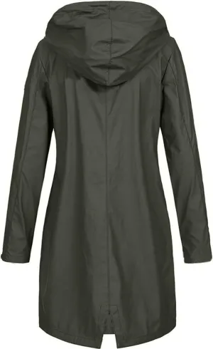 Women's Rain Jacket Lightweight Waterproof Raincoat Outdoor Trench Coat,S-5XL