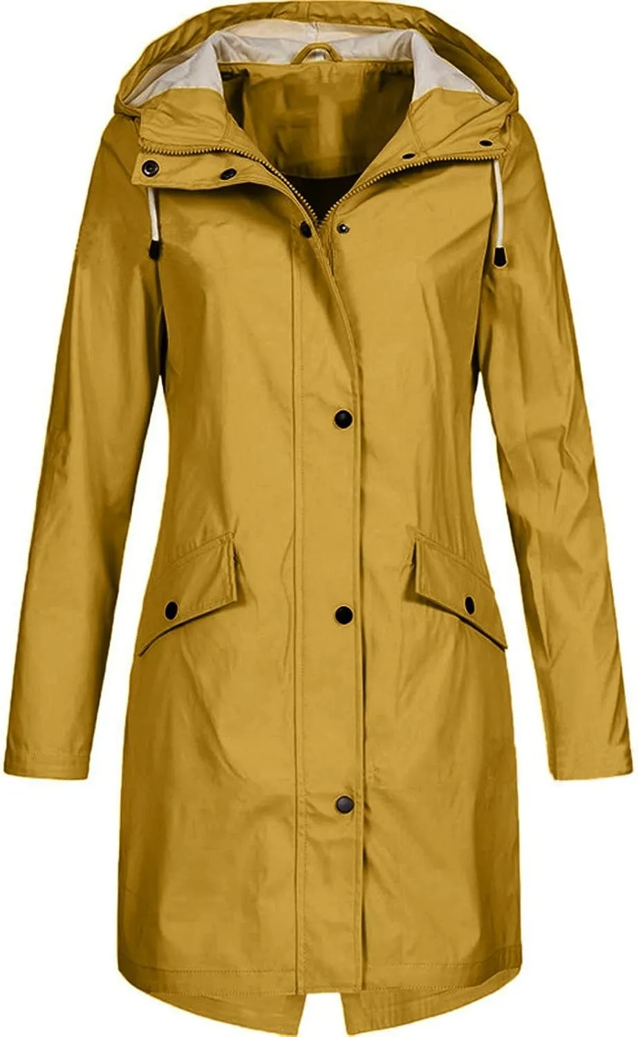 Women's Rain Jacket Lightweight Waterproof Raincoat Outdoor Trench Coat,S-5XL