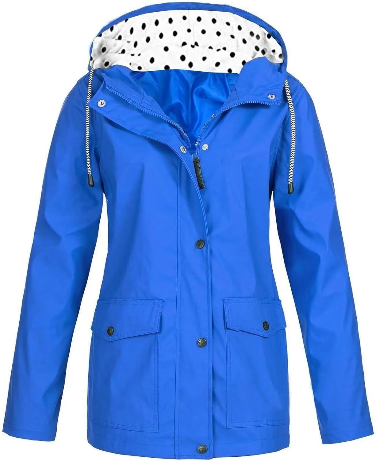 Women's Raincoat Waterproof Long Hooded Trench Coats Fall Lightweight Windbreaker Travel Jacket